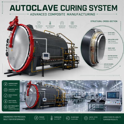 SGS Certified 1.5x4.5m Uniform Heating Rubber Curing Autoclave for Silicone Gaskets Seals Industrial Processing