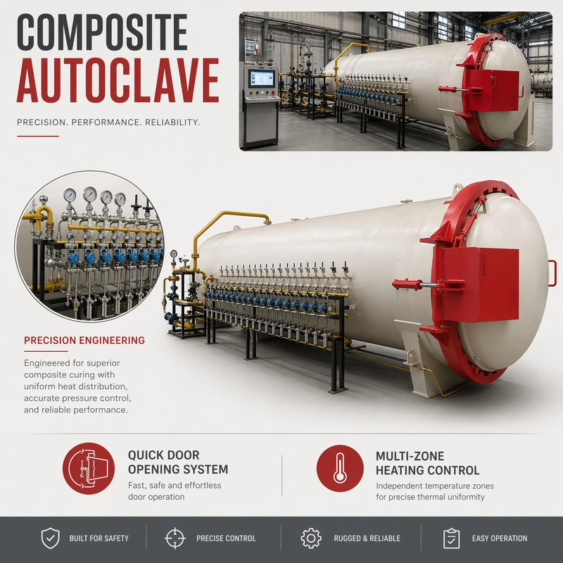 CE Certified Hot Press Autoclave Used in FRP Fiberglass Production Even Heat Circulation Anti-corrosion Industrial Curing