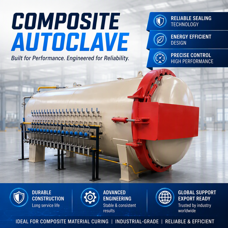 Composite Autoclave for Aircraft Interior Panels PLC Control High Pressure Curing Oven With Vacuum Aerospace Parts